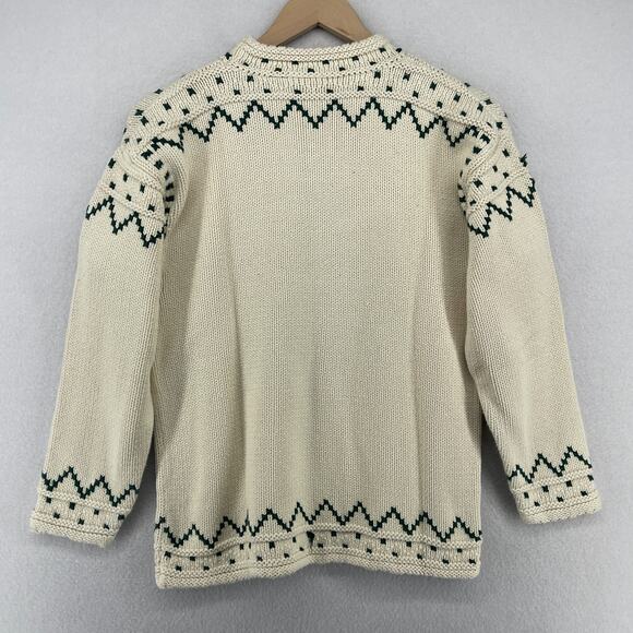 LIZSPORT Sweater PS Petite LIZ CLAIBORNE Christmas Tree Holiday Cream HK VTG - Picture 6 of 12